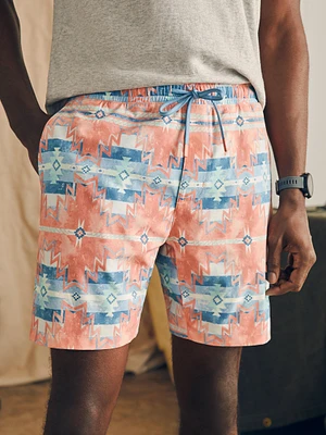 Doug Good Feather Shorelite Active Swim Short (7" Inseam) - Water Color Star Nation
