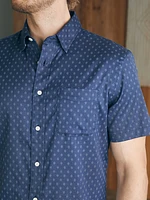 Movement™ Short-Sleeve Shirt - Navy Dusk Diamond Print