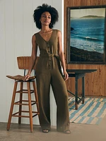 Linen Alina Jumpsuit - Military Olive