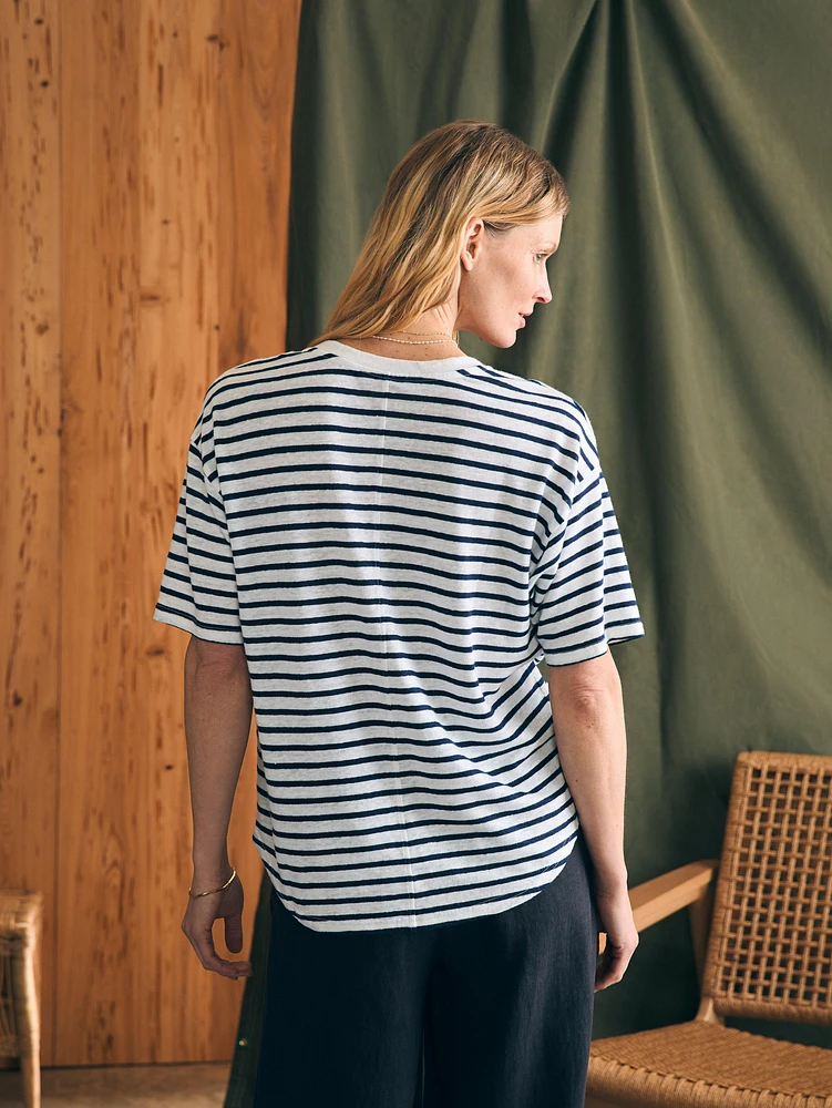Oceanside Linen V-Neck Tee