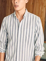 Supima Oxford Shirt (Tall) - Coastal Skies Stripe