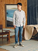 Supima Oxford Shirt (Tall) - Coastal Skies Stripe