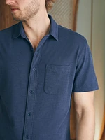 Short-Sleeve Sunwashed Knit Shirt (Single Pocket