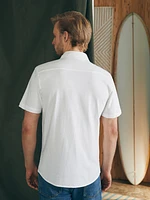 Short-Sleeve Sunwashed Knit Shirt (Single Pocket) (Tall) - White