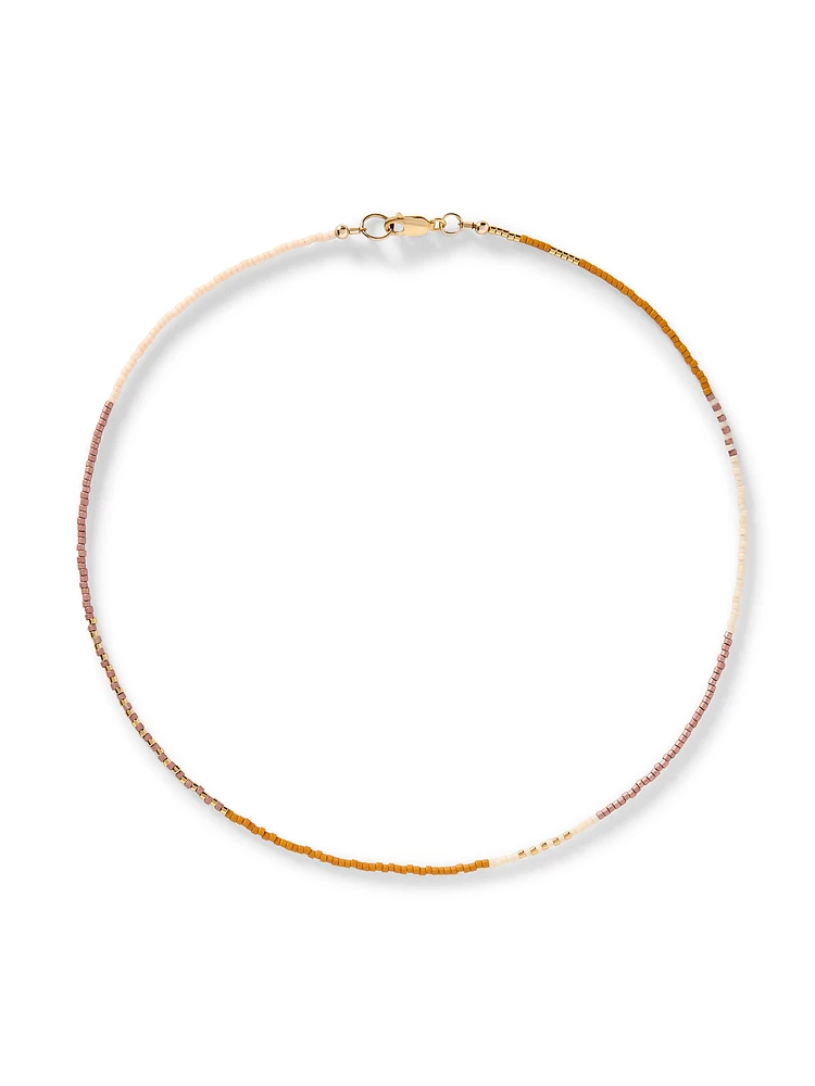 Faherty X Beyond The Sea Short Seed Bead Necklace - Coral Multi