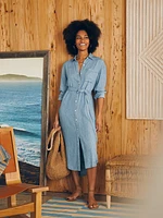 Tried & True Chambray Midi Shirtdress - Blue Tide Wash