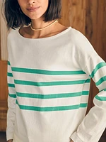 Sport Jersey Long-Sleeve Tee - Green Cape May Stripe