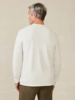 Cloud Reversible Crew - Ivory Heather Light Blue