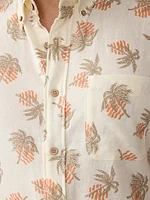 Short-Sleeve Breeze Shirt - Sunlit Palm & Waves