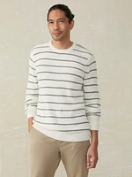 Sunwashed Crewneck Sweater - White Sage Stripe