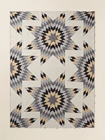 B. Yellowtail Star Patchwork Blanket - Grey Star Patchwork