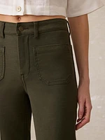 Stretch Terry Patch Pocket Ankle Pant - Forest Olive