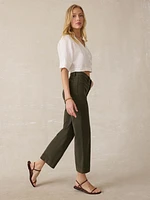 Stretch Terry Patch Pocket Ankle Pant - Forest Olive