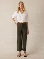 Stretch Terry Patch Pocket Ankle Pant - Forest Olive