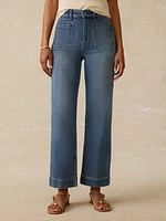Stretch Terry Patch Pocket Ankle Pant - Riverton Wash
