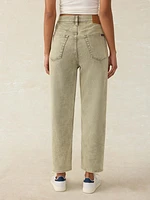 Slim Straight Sunwashed Denim - Olive Haze Wash