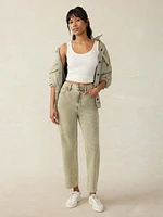 Slim Straight Sunwashed Denim - Olive Haze Wash