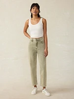 Slim Straight Sunwashed Denim - Olive Haze Wash