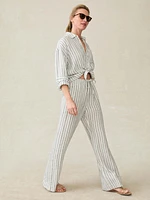 Laidback Linen Pant - Oceanside Stripe