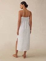Sienna Linen Sun Dress - Oceanside Stripe