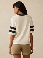 Sunwashed Slub Varsity Tee - Phantom