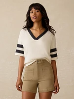Sunwashed Slub Varsity Tee - Phantom