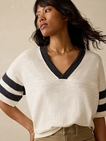 Sunwashed Slub Varsity Tee - Phantom