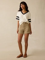 Sunwashed Slub Varsity Tee - Phantom