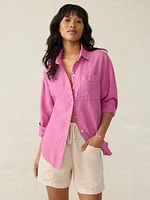 Laguna Linen Relaxed Shirt - Ibis Rose Stripe