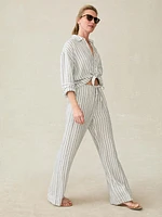 Santa Cruz Linen Relaxed Shirt - Oceanside Stripe