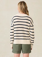 Miramar Linen Crewneck - Montauk Stripe