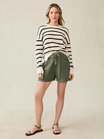 Miramar Linen Crewneck - Montauk Stripe