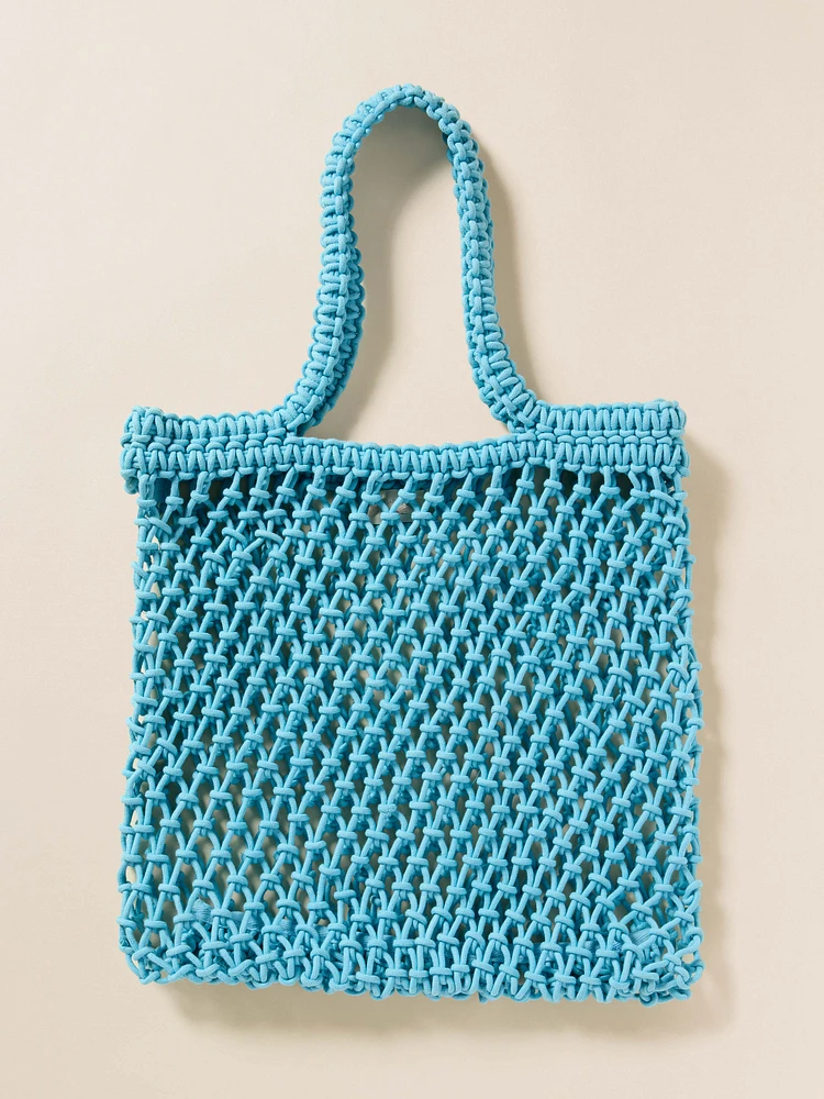 Sunwashed Macrame Tote