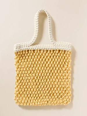 Sunwashed Macrame Tote - Sunshine