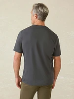 Short-Sleeve Sunwashed Regenerative Cotton V-Neck Tee