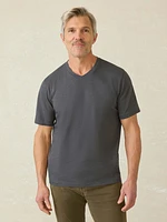Short-Sleeve Sunwashed Regenerative Cotton V-Neck Tee