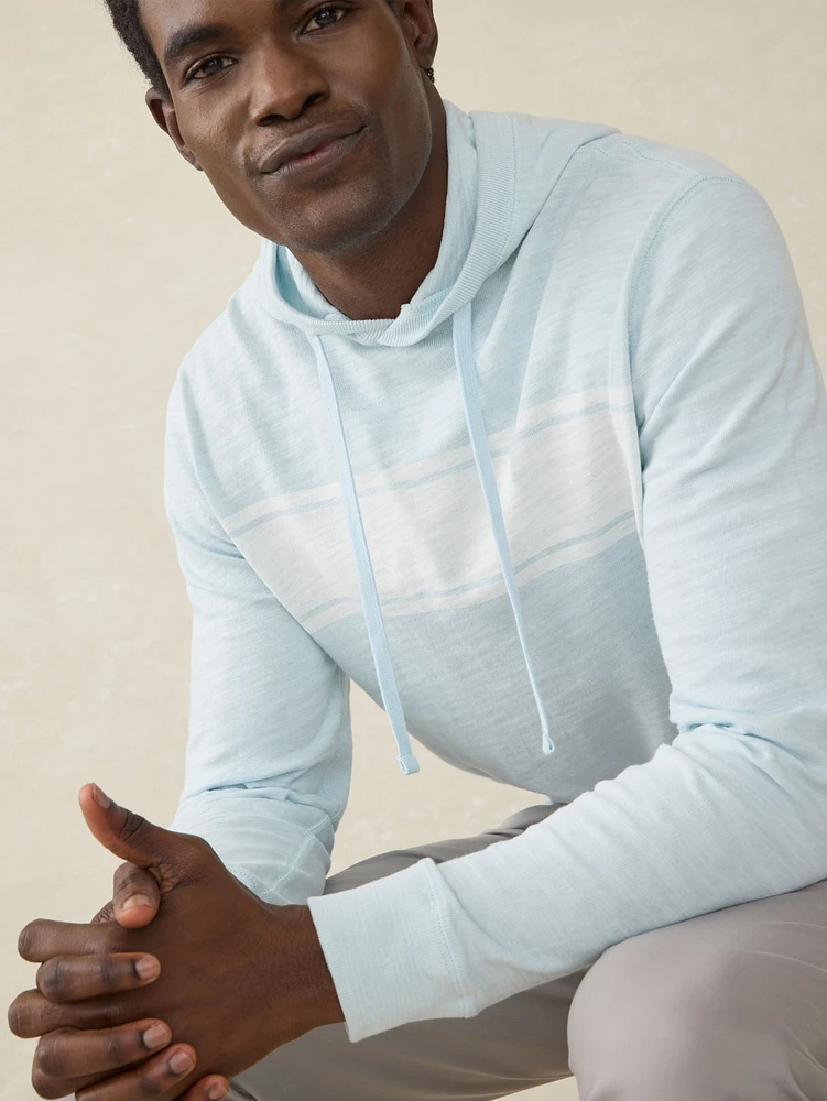 Sunwashed Slub Hoodie - Sky Surf Stripe