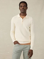 Sunwashed Sweater Polo - White Shell
