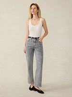 Slim Straight Sunwashed Denim