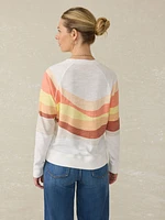 Sunwashed Slub Crewneck - Coral Spring Soleil