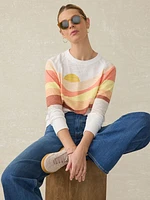 Sunwashed Slub Crewneck - Coral Spring Soleil