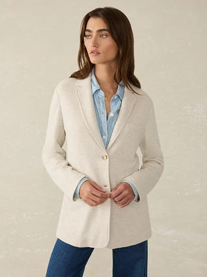 Inlet Knit Blazer - Light Oatmeal Melange