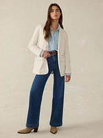 Inlet Knit Blazer - Light Oatmeal Melange