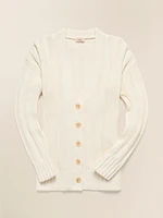 Sunwashed Cotton Laidback Cardigan - Egret