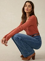 Stretch Cotton Cashmere Rib Cardigan