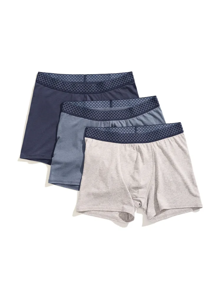 Fishscale Boxer Brief 3 Pack - Flint Grey Navy