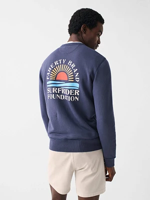 Faherty X Surfrider Indigo Crew - Blue Nights
