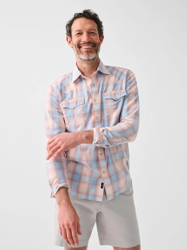 Faherty Indigo Western Shirt - Men's - Clothing