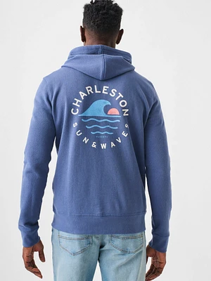 Charleston Long-Sleeve Terry Zip Hoodie - Faded Navy