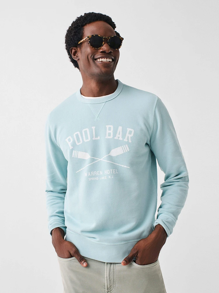 Spring Lake Long-Sleeve Terry Pool Bar Crewneck - Seafoam